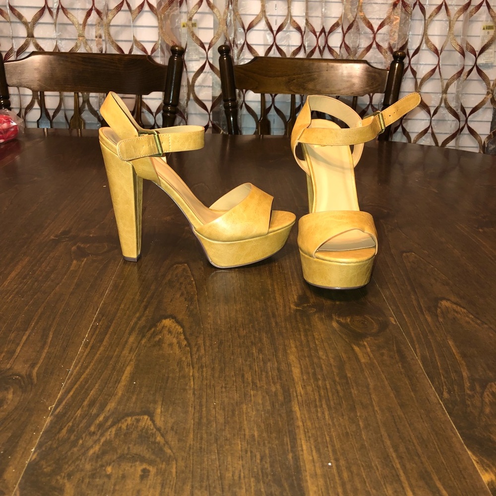 Tan Block Heels